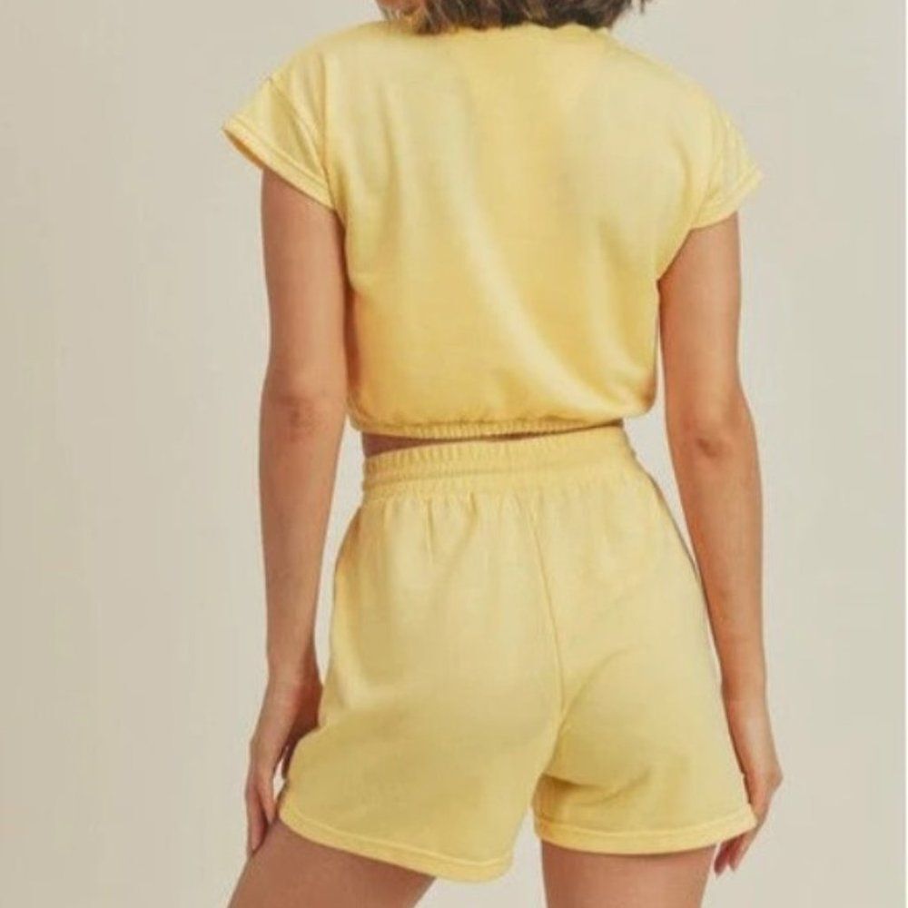 Kimberly C Crop Short Sleeve Shirt & Sweatshort Set   5118 Medium 8-10 NWT Bouti